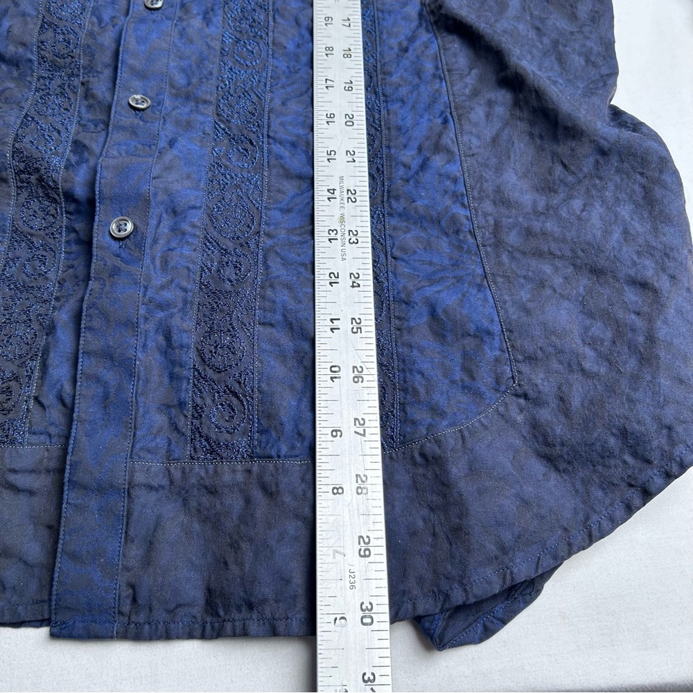 Robert Graham Blue Patterned Button-Up Shirt - image 12